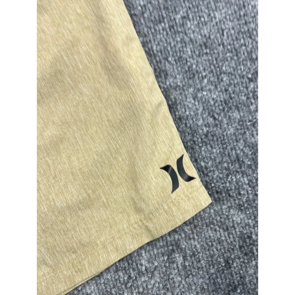 Hurley Mens XL Tan Heathered Hybrid Board Shorts Elastic Waist Swim Trunks